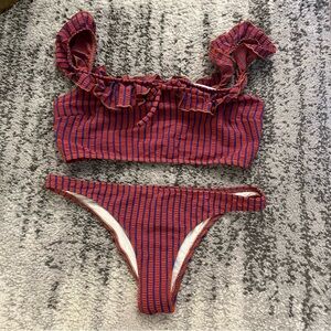 Solid & Striped Ruffle Bikini